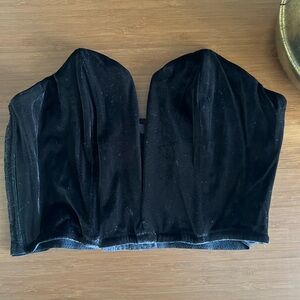 Victoria's Secret Elegant Black Velvet Crop Top